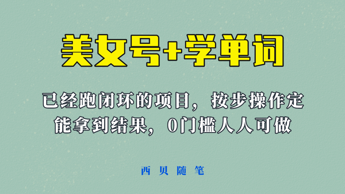 《美女号 学单词》玩法，信息差而已 课程拆开揉碎了和大家去讲 (教程 素材)插图