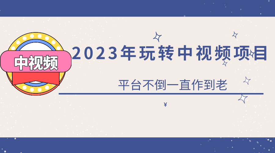 2023一心0基础玩转中视频项目：平台不倒，一直做到老插图